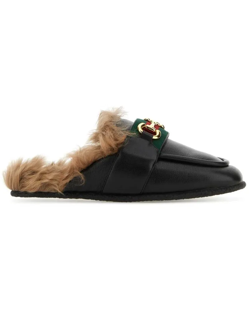 Gucci Slipper mit Horsebit-Detail - Schwarz Schwarz