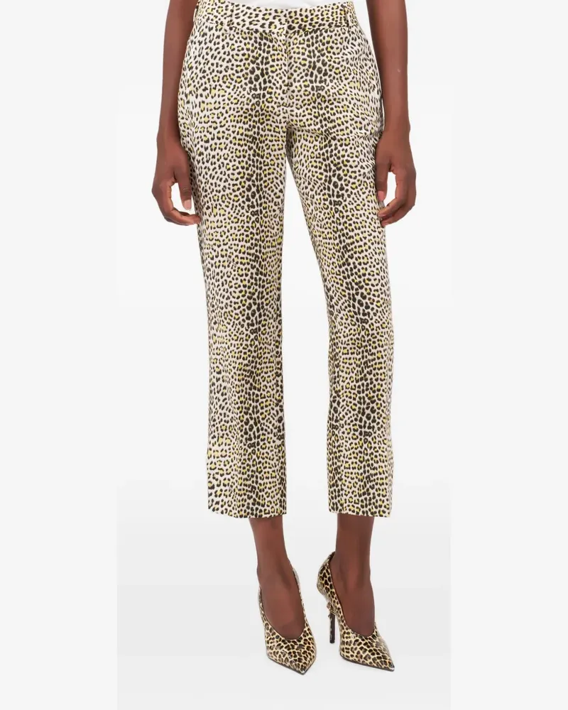 Roberto Cavalli Cropped-Hose mit Leopardenprint - Nude Nude