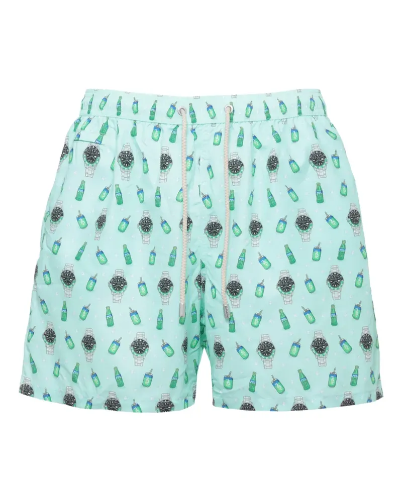 MC2 Saint Barth graphic-print drawstring swim shorts - Grün Grün