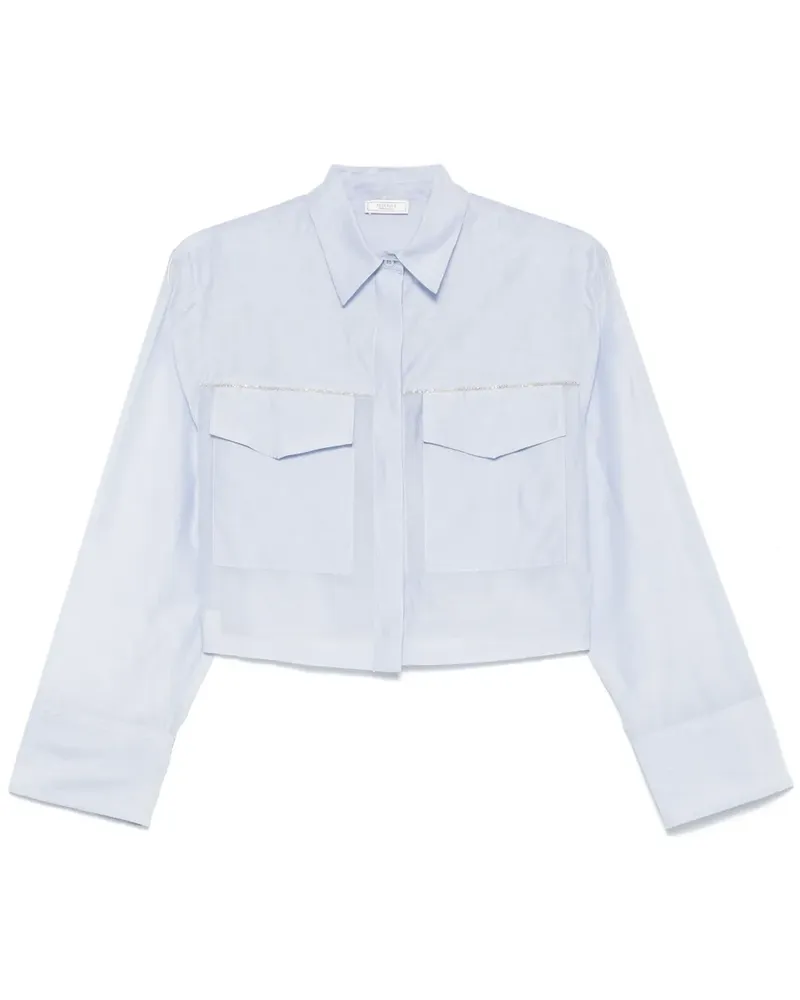 Peserico Cropped-Hemd - Blau Blau