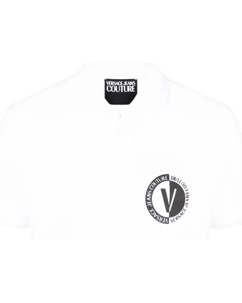 Versace Jeans Poloshirt mit Logo-Print Weiß