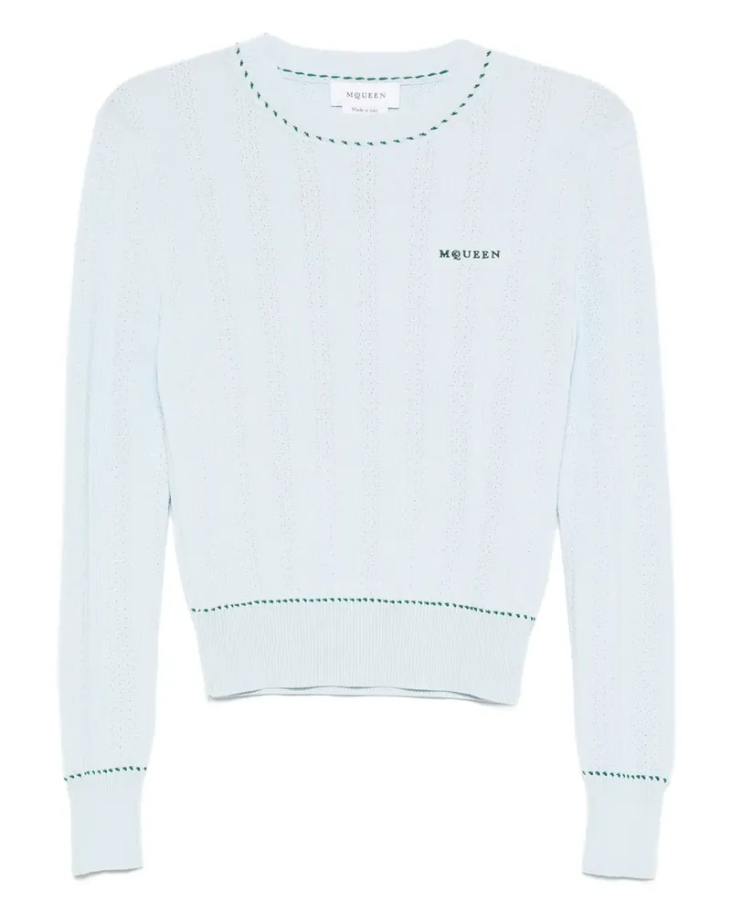 Alexander McQueen Pullover mit Logo-Stickerei - Blau Blau