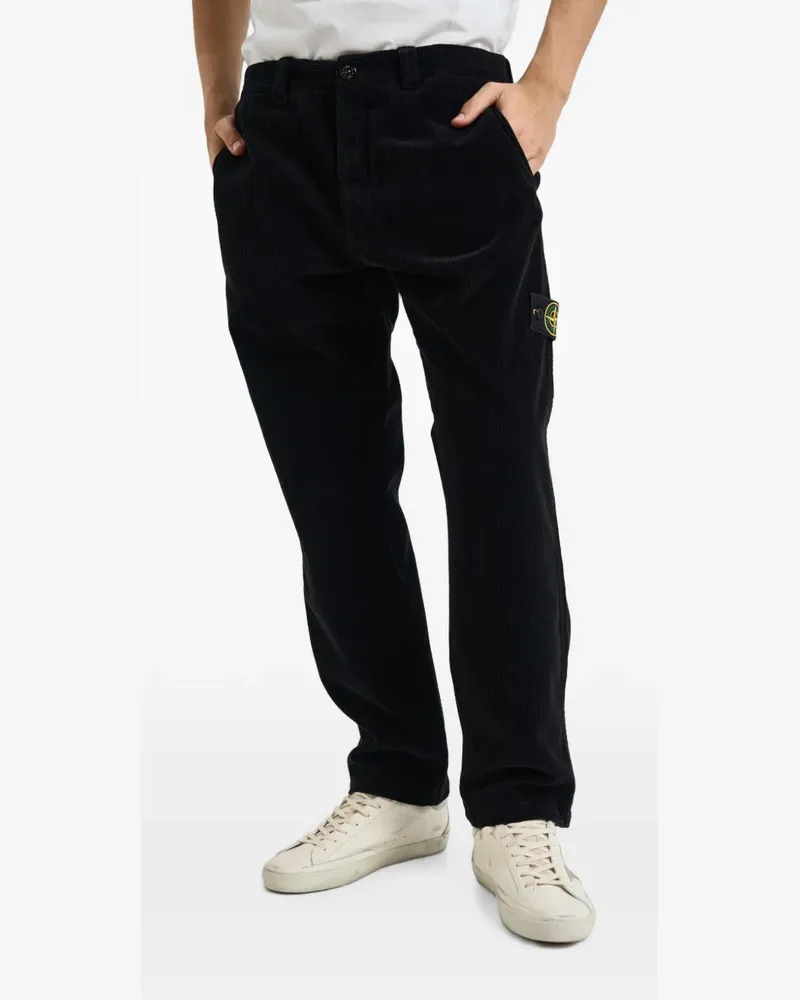 Stone Island 3100059 organic cotton corduroy 800 chino trousers - Schwarz Schwarz