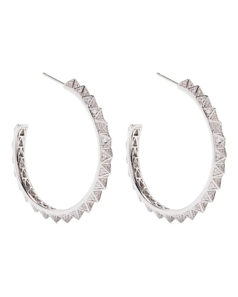 Eddie Borgo Pavé Pyramid hoop earrings - Silber Silber