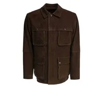 Wildlederjacke mit Klappentasche - Braun