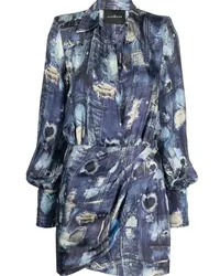 John Richmond Minikleid mit abstraktem Print Blau