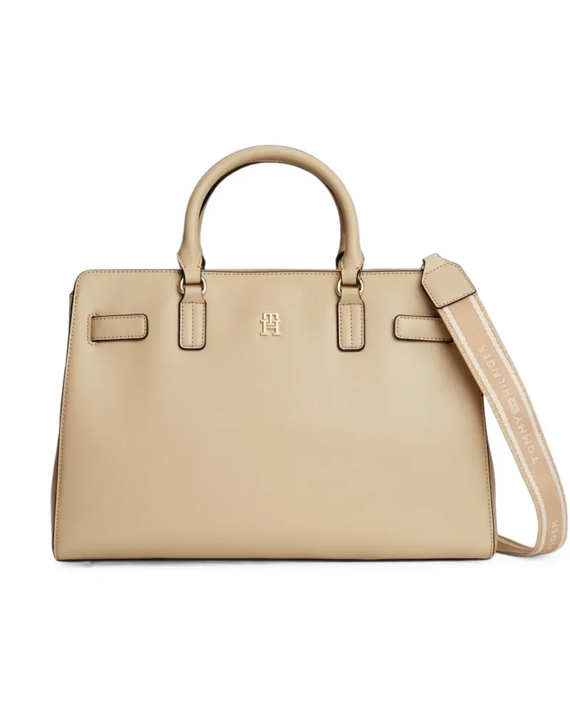 Tommy Hilfiger logo-plaque shoulder bag - Nude Nude