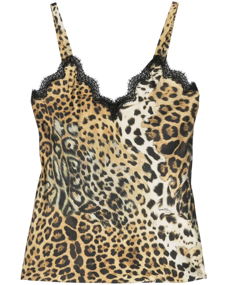 Roberto Cavalli Oberteil mit Leoparden-Print - Nude Nude