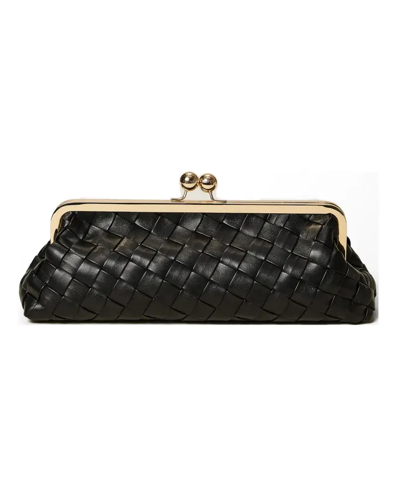 Twin-Set braided-pattern clutch bag - Schwarz Schwarz