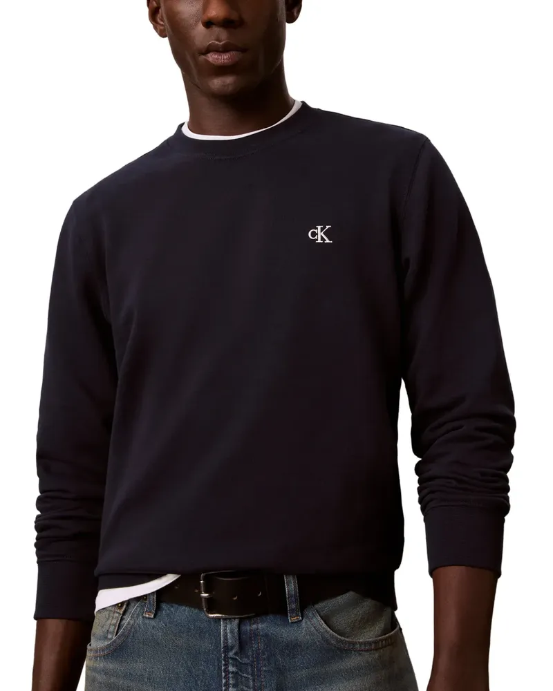Calvin Klein Sweatshirt mit Logo-Stickerei - Blau Blau