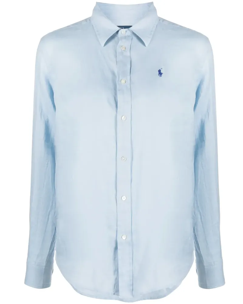 Ralph Lauren Leinenhemd mit Polo Pony - Blau Blau
