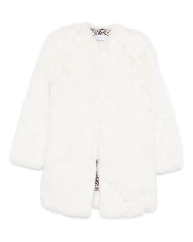 Blumarine Mantel aus Faux Fur - Weiß Weiß