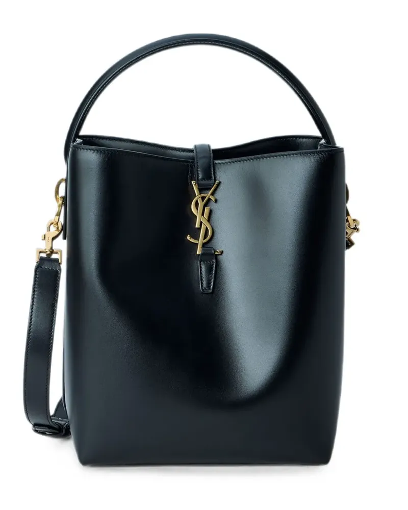 Saint Laurent Le 37 Beuteltasche aus glattem Leder - Schwarz Schwarz