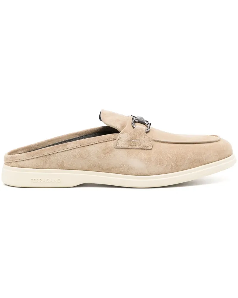 Ferragamo Sandalen mit Logo - Nude Nude