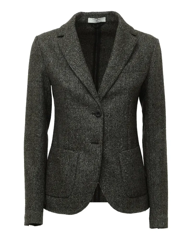 CIRCOLO 1901 Schmaler Blazer mit Fischgrätenmuster - Grün Grün