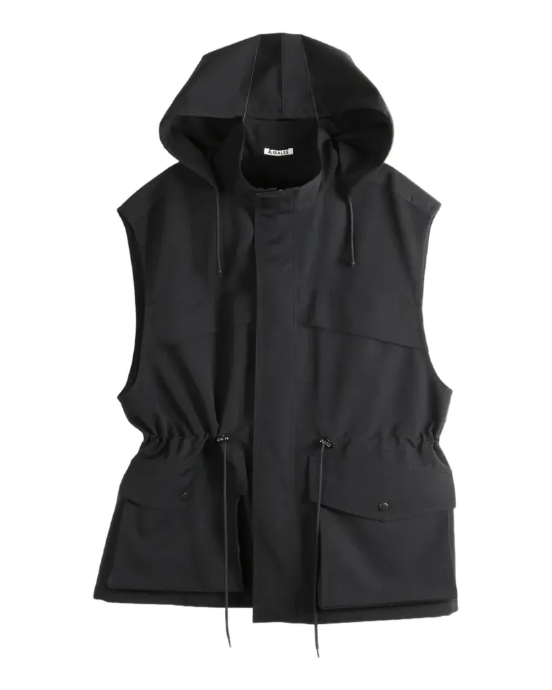 AURALEE wool max canvas gilet - Schwarz Schwarz