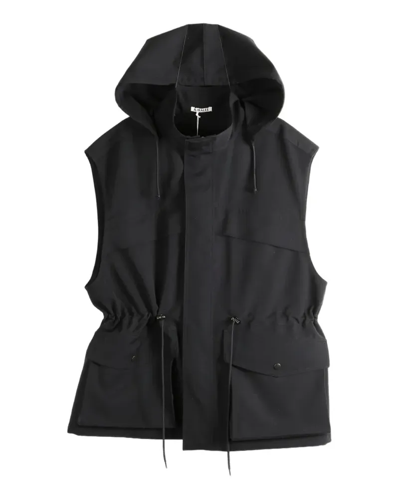 AURALEE wool max canvas gilet - Schwarz Schwarz
