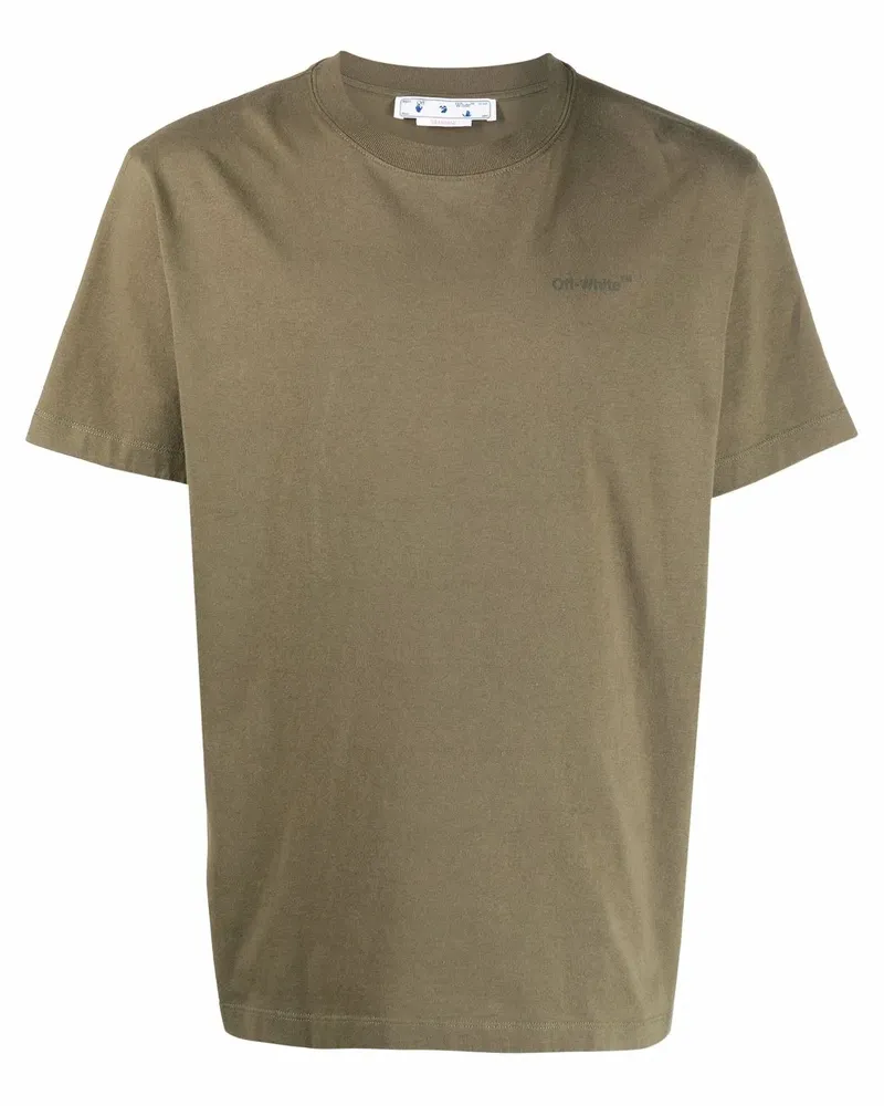 OFF-WHITE T-Shirt mit Logo-Print - Grün Grün