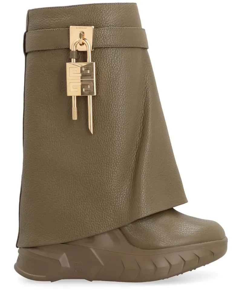 Givenchy Shark Lock Biker Stiefeletten - Grün Grün
