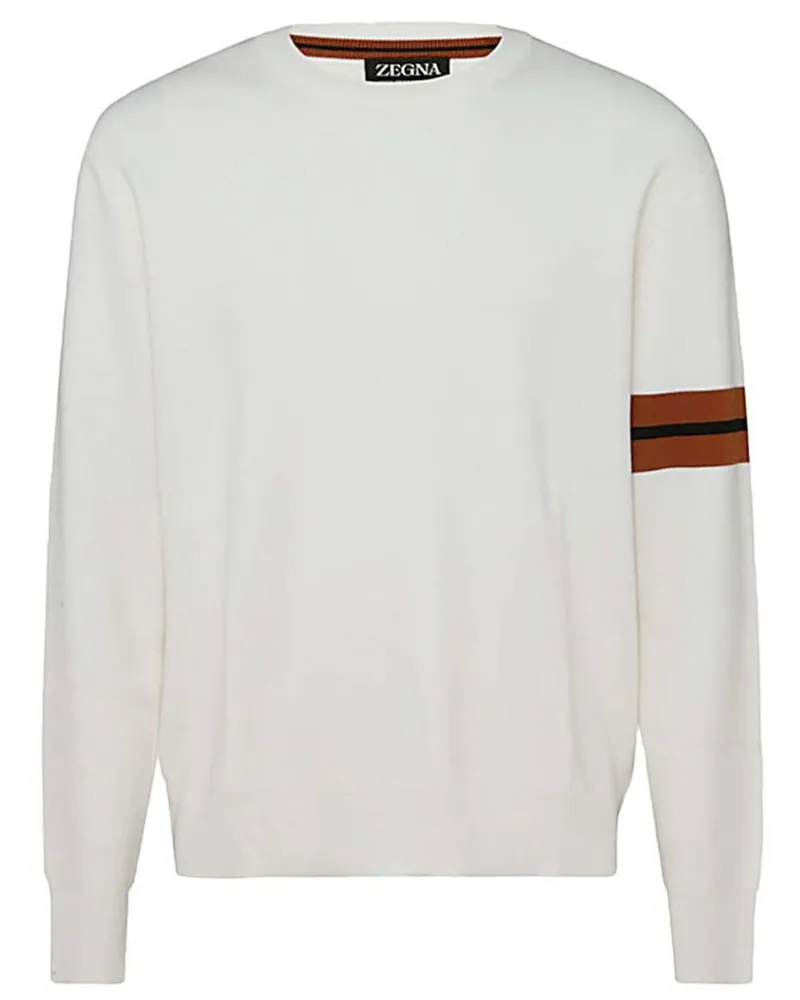 Ermenegildo Zegna Pullover mit Streifen - Weiß Weiß