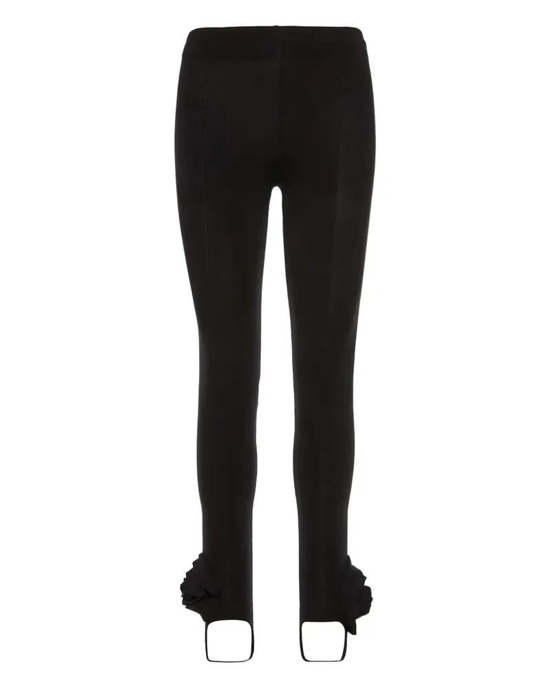 Ana Radu Leggings mit gerüschten Bündchen - Schwarz Schwarz