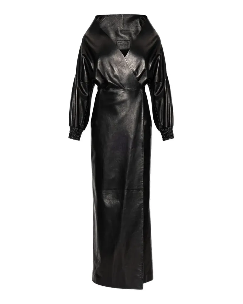 Balenciaga wrap-style leather maxi dress - Schwarz Schwarz