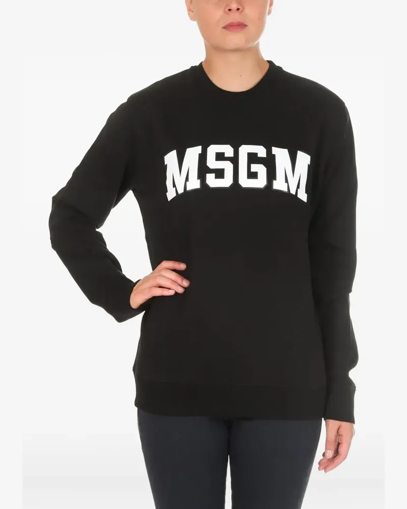 MSGM Sweatshirt mit Logo - Schwarz Schwarz