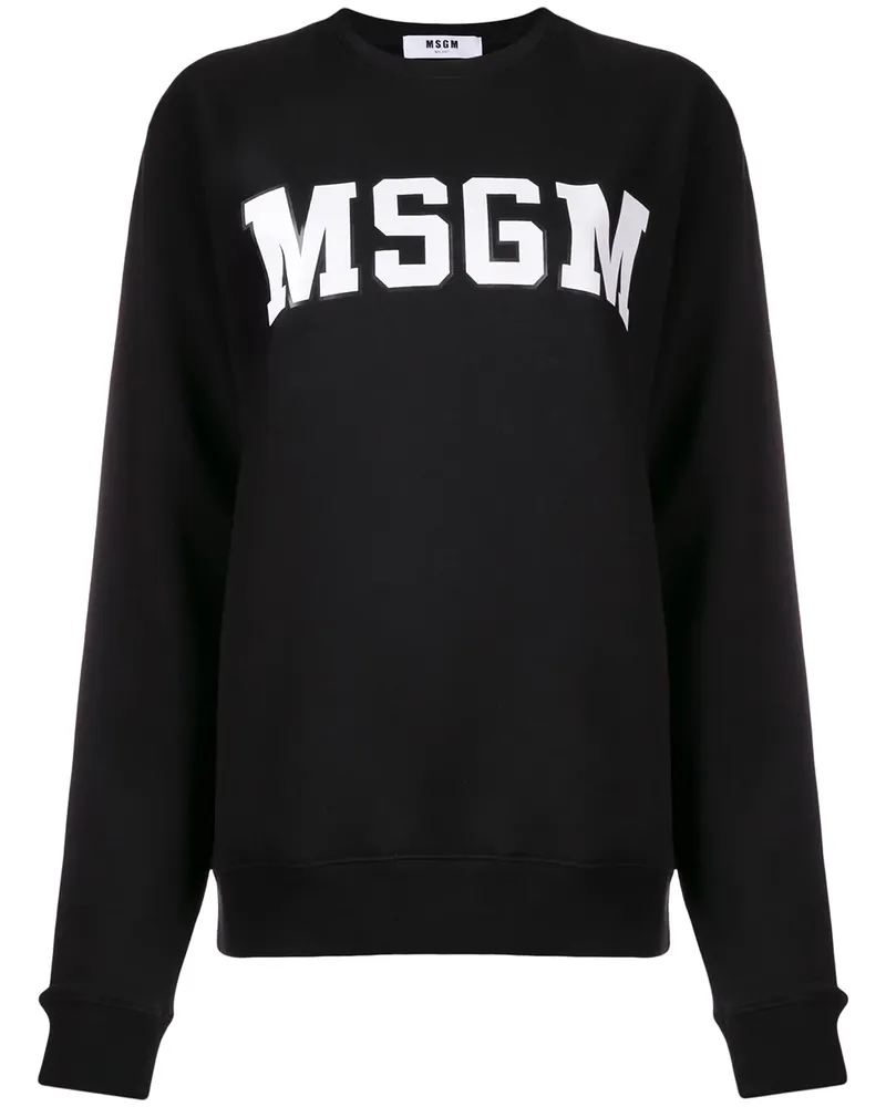 MSGM Sweatshirt mit Logo - Schwarz Schwarz
