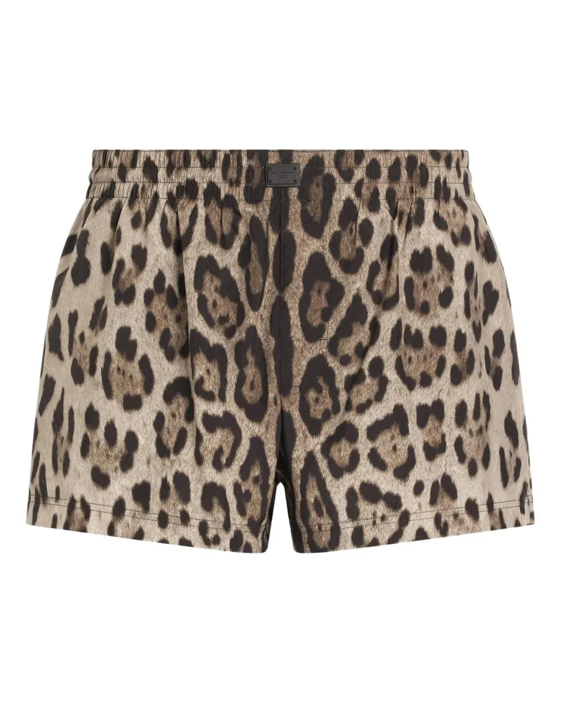 Dolce & Gabbana Badeshorts mit Leoparden-Print - Nude Nude