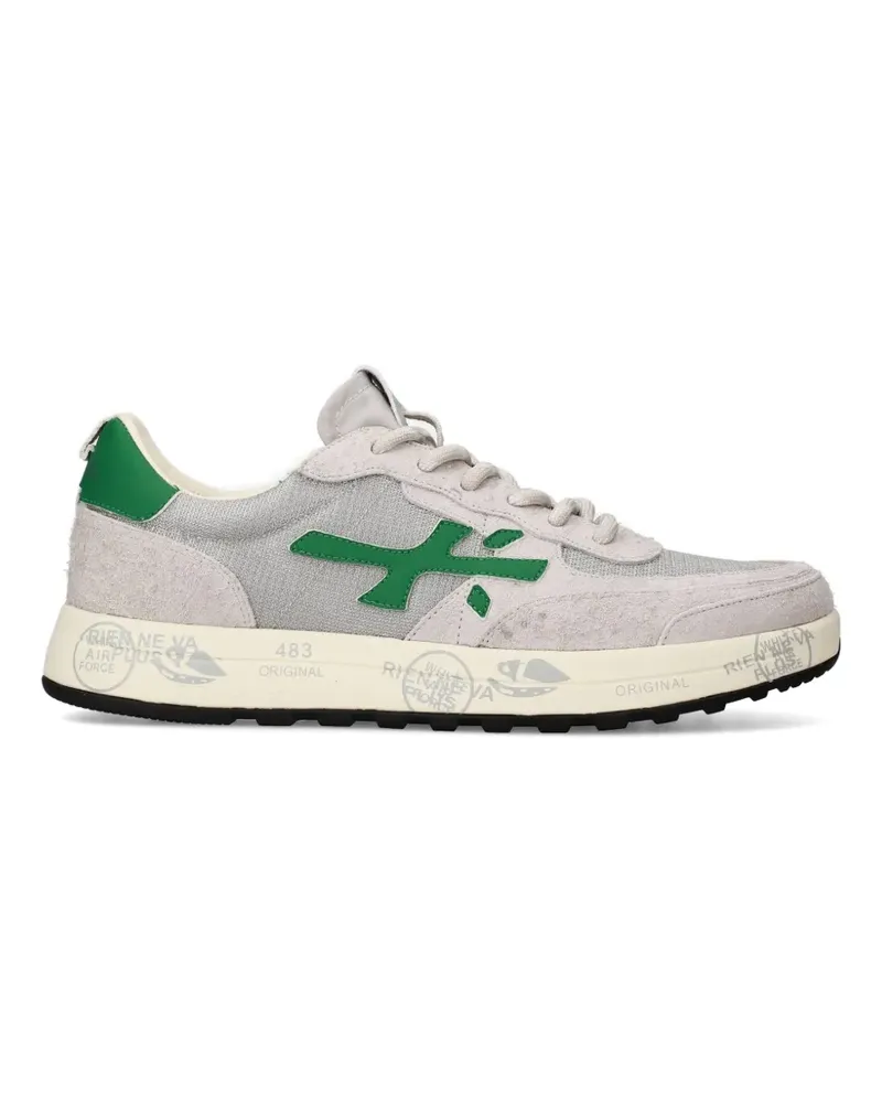 Premiata logo-patch panelled sneakers - Grau Grau