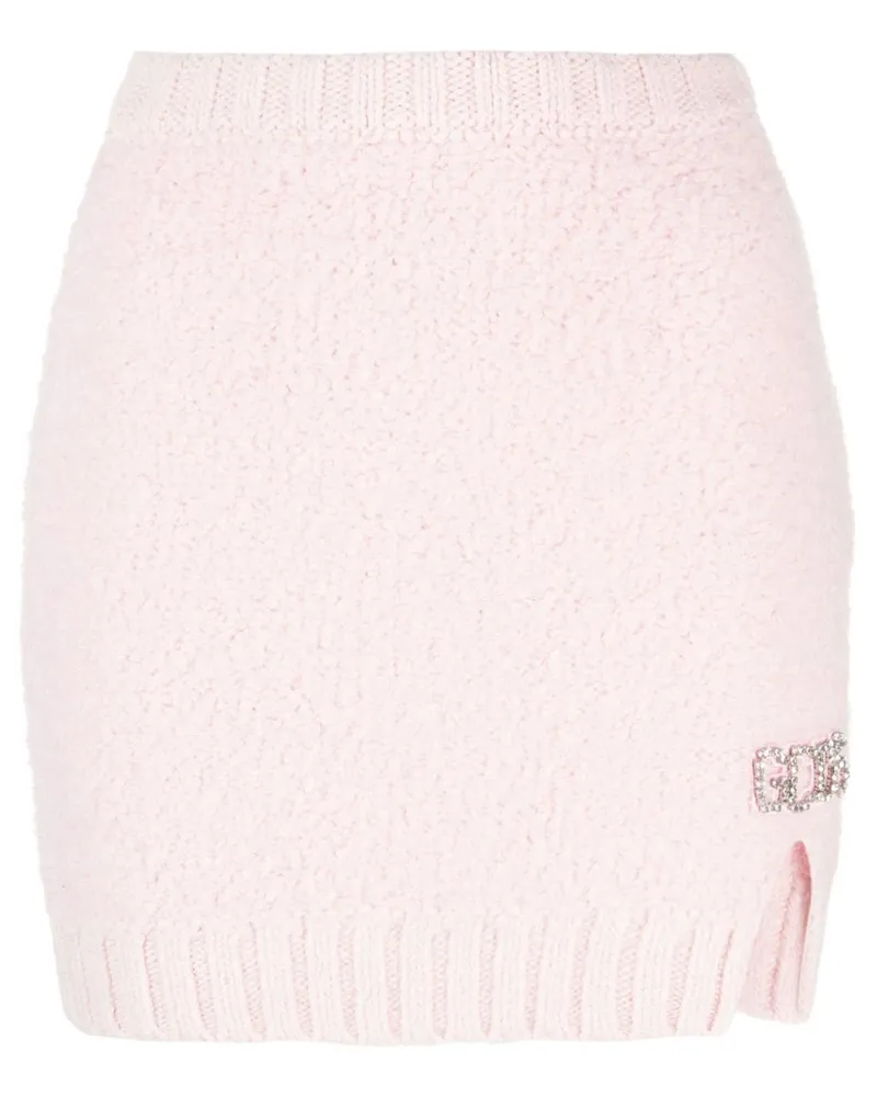 GCDS Hairy Minirock mit Logo-Schild - Rosa Rosa