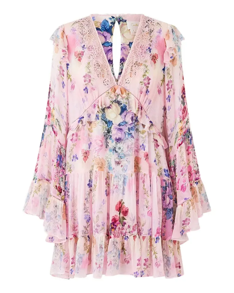 Camilla Swing floral-pattern mini dress - Rosa Rosa