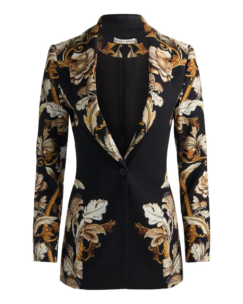 Alice + Olivia Shae Blazer mit Blumenprint - Schwarz Schwarz