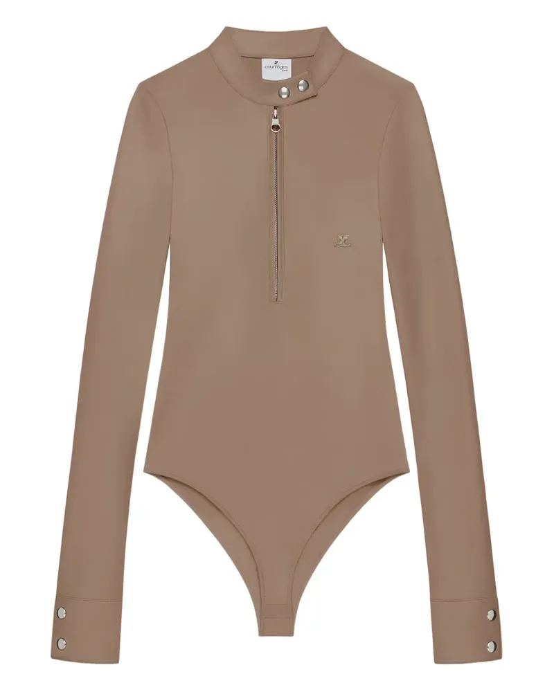 Courrèges Body mit Reißverschluss - Braun Braun