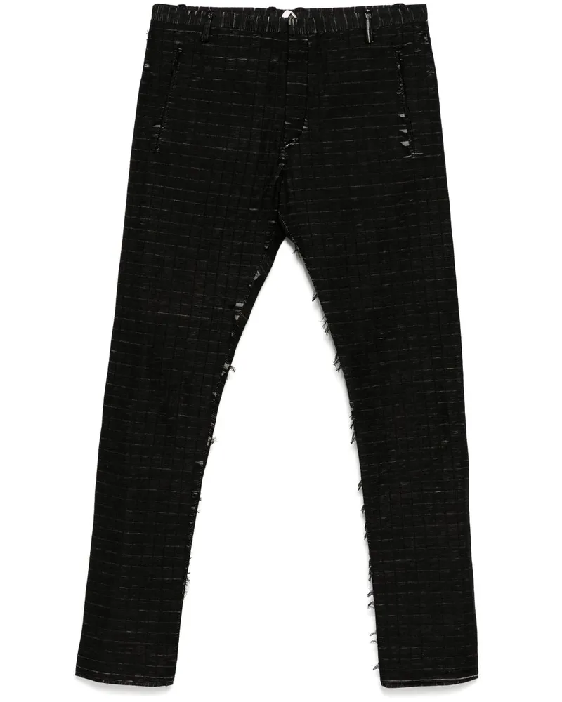 Label Under Construction Hose im Distressed-Look - Schwarz Schwarz