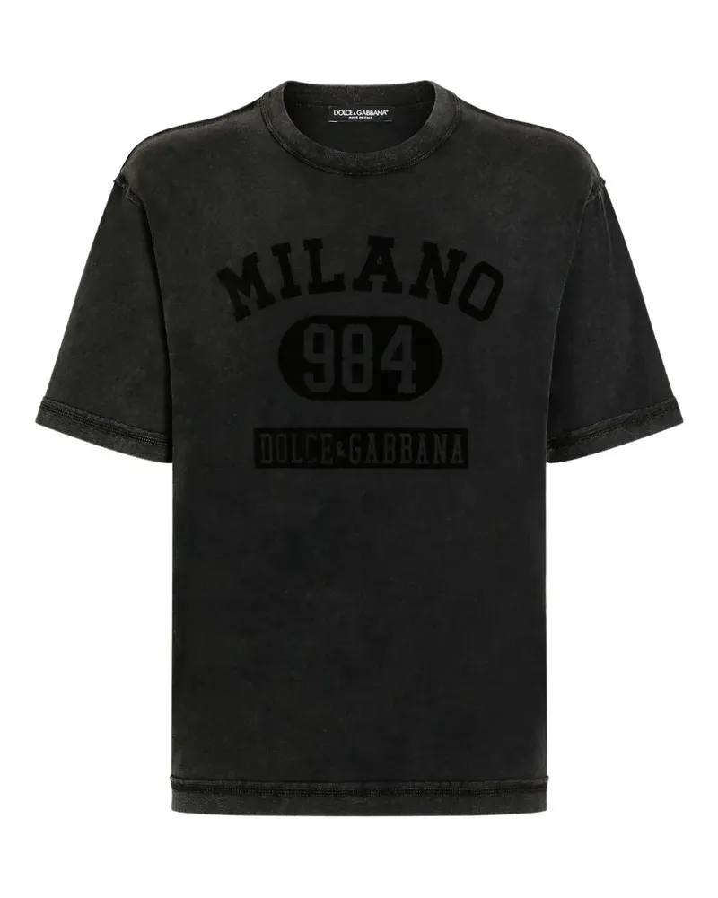 Dolce & Gabbana T-Shirt mit Milano 984-Print - Schwarz Schwarz