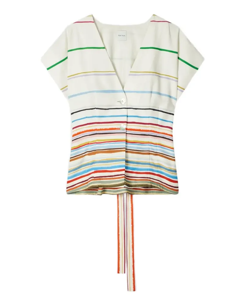 Paul Smith Gestreiftes Oberteil mit Bindegürtel - Nude Nude