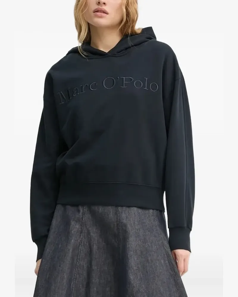 Marc O'Polo Hoodie mit Logo-Stickerei - Schwarz Schwarz