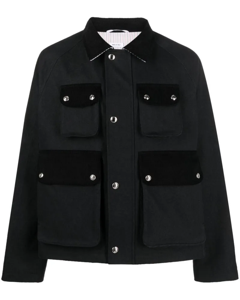 Thom Browne Cropped-Jacke mit Taschen - Schwarz Schwarz