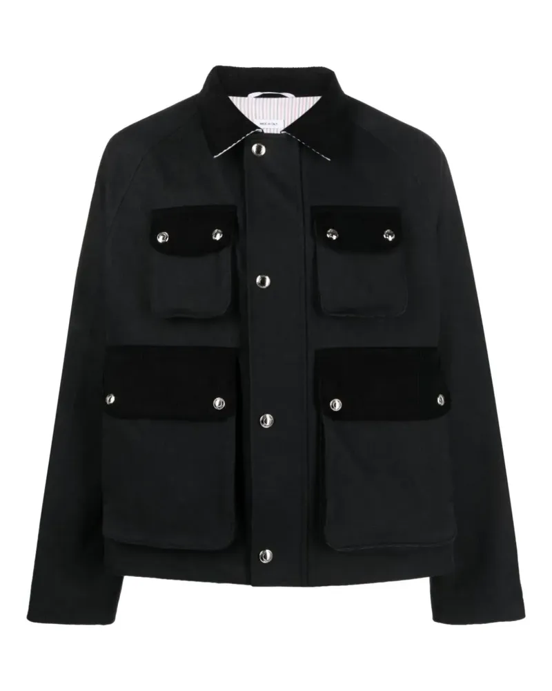 Thom Browne Cropped-Jacke mit Taschen - Schwarz Schwarz