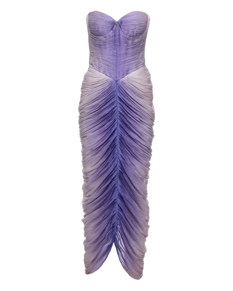Ana Radu Gerafftes Midikleid mit Corsage - Violett Violett