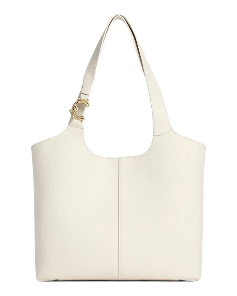 Coccinelle Schultertasche mit Logo-Schild - Weiß Weiß