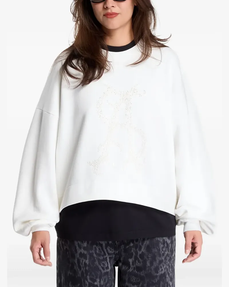 AllSaints Sweatshirt mit Perlen - Weiß Weiß