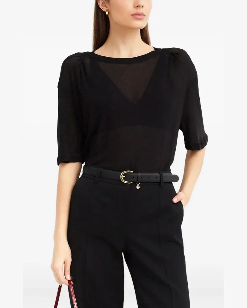 Victoria Beckham pleated short-sleeve top - Schwarz Schwarz