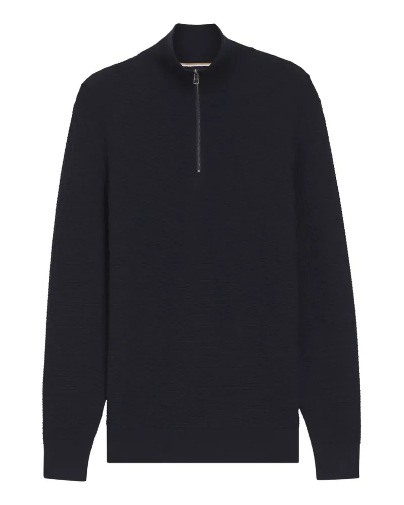 HUGO BOSS Pullover mit kurzem Reißverschluss - Blau Blau