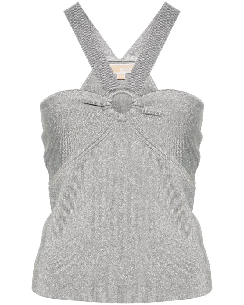 Michael Kors Gestricktes Neckholder-Top - Silber Silber