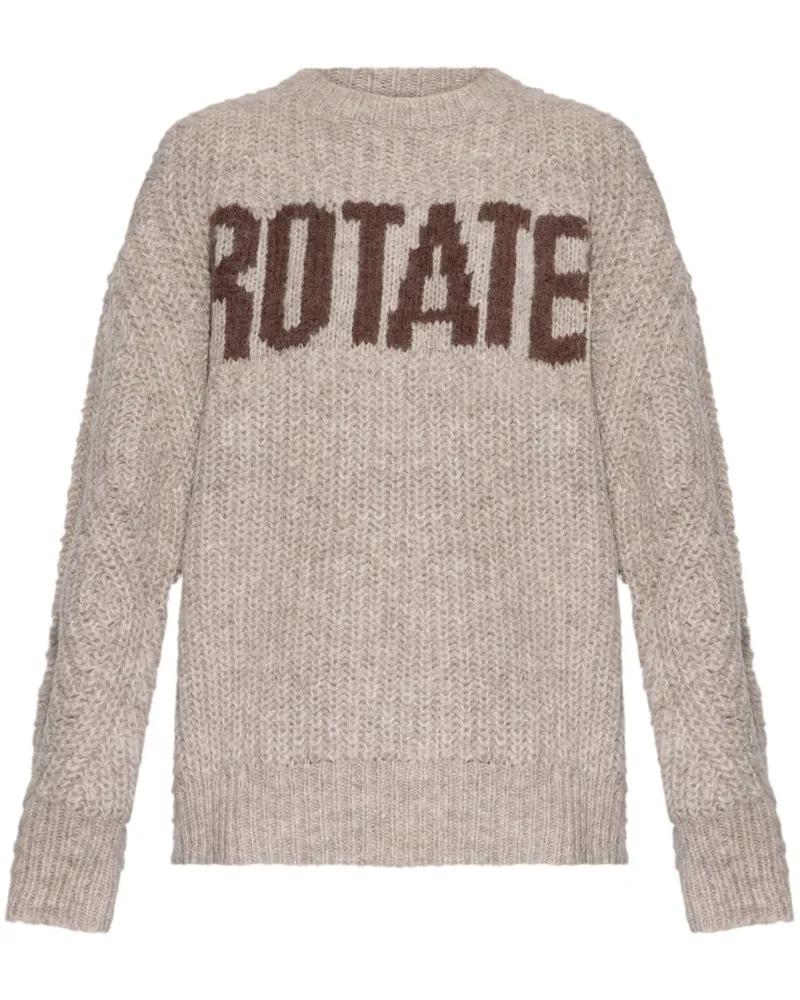 ROTATE Birger Christensen Pullover mit Logo-Intarsie - Nude Nude