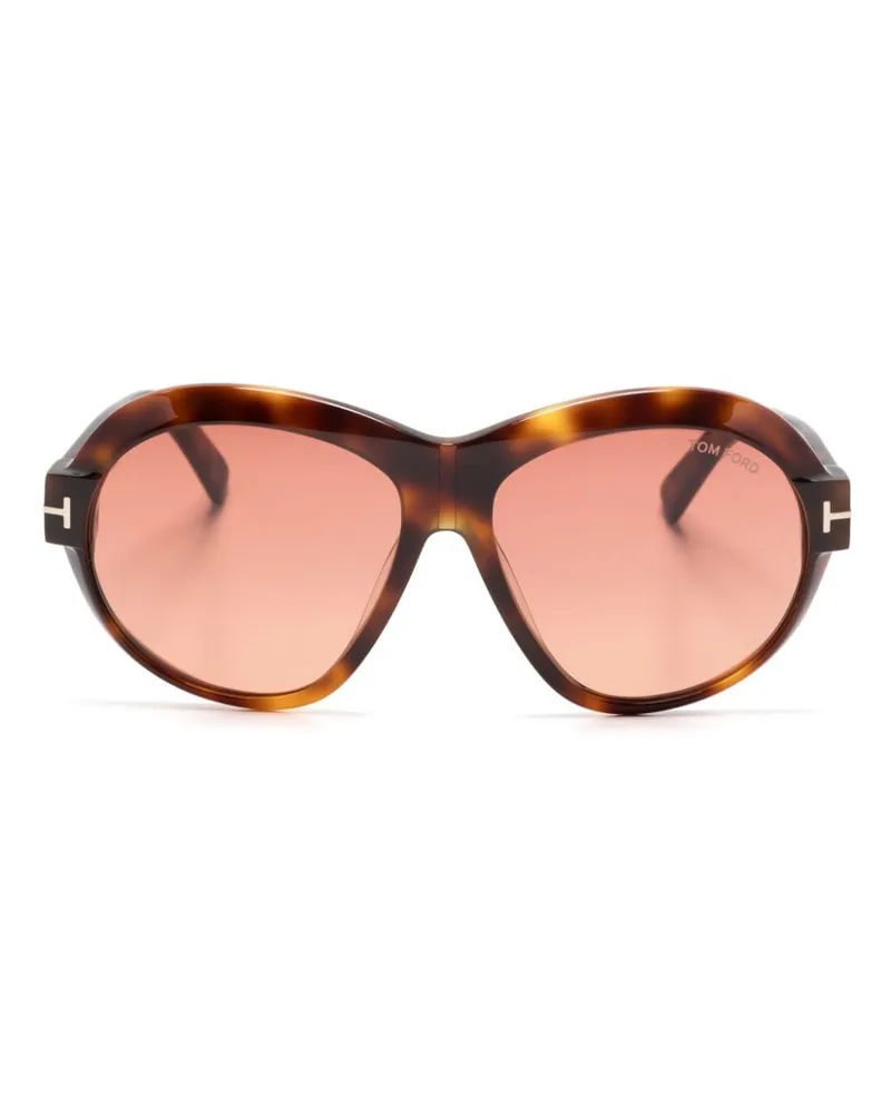 Tom Ford Inger Sonnenbrille mit Oversized-Gestell - Braun Braun