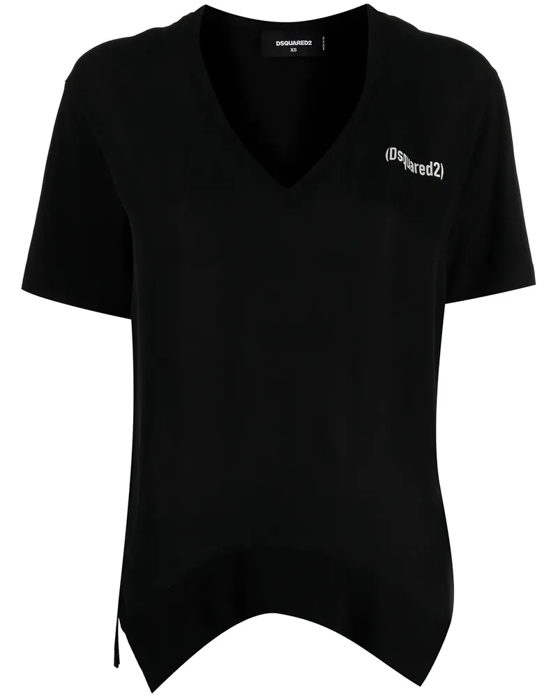 Dsquared2 T-Shirt mit Seitenschlitz - Schwarz Schwarz