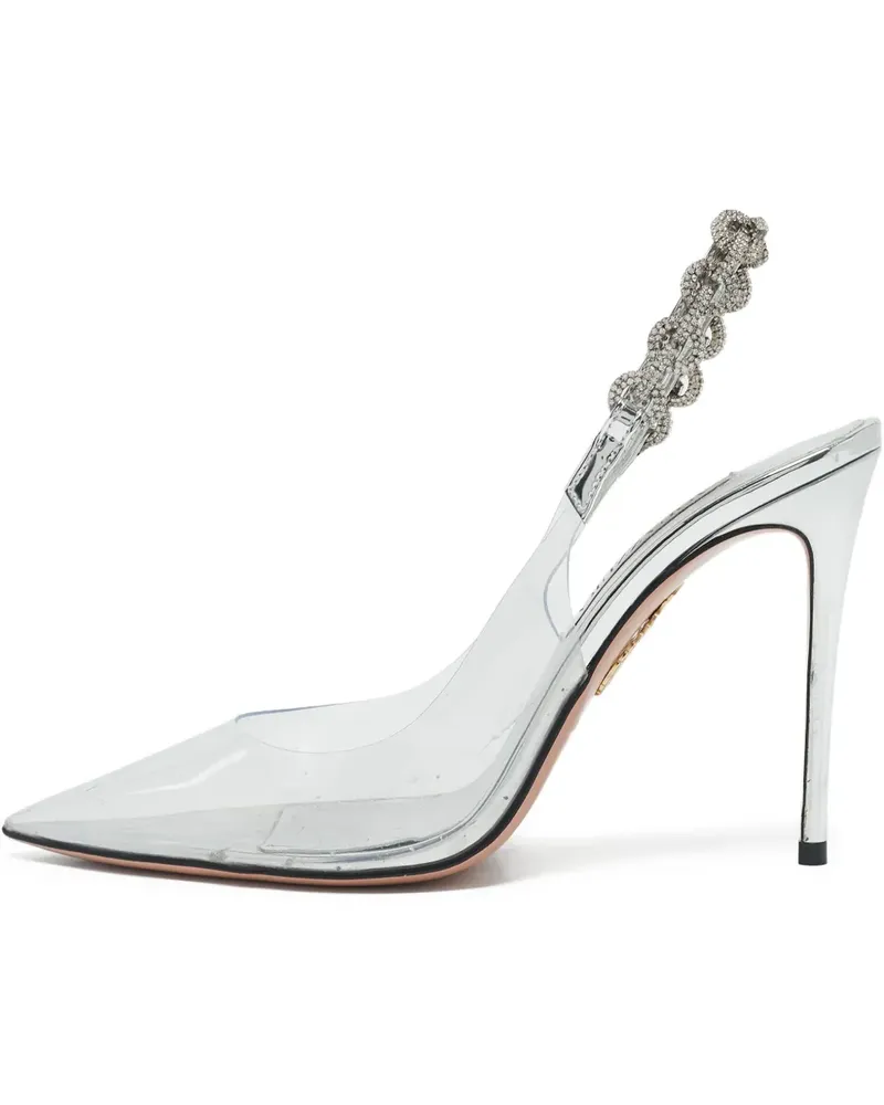 Aquazzura Pumps mit Kristallen 115mm - Weiß Weiß